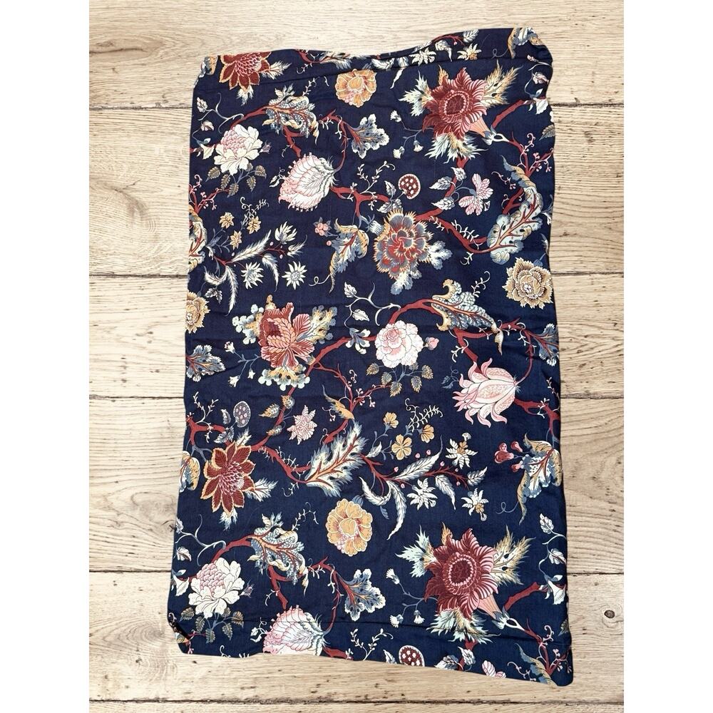 IKEA Nasselklocka Standard Size Pillowcase Sham Navy Floral Print Cottagecore